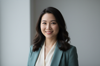 pale asian girl headshot around 30 years old